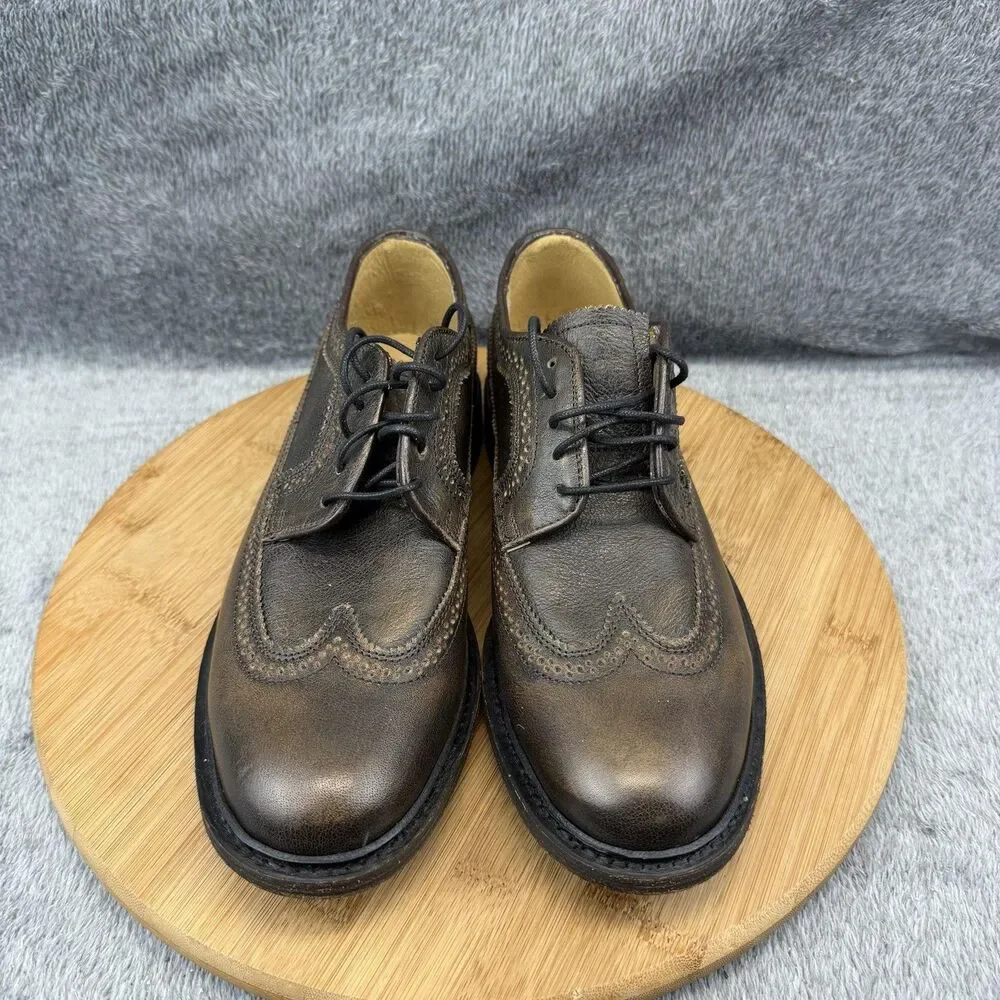 Frye Shoes Mens Size 8.5 B Brown Leather Wingtip Brogue Oxford Dress 4001